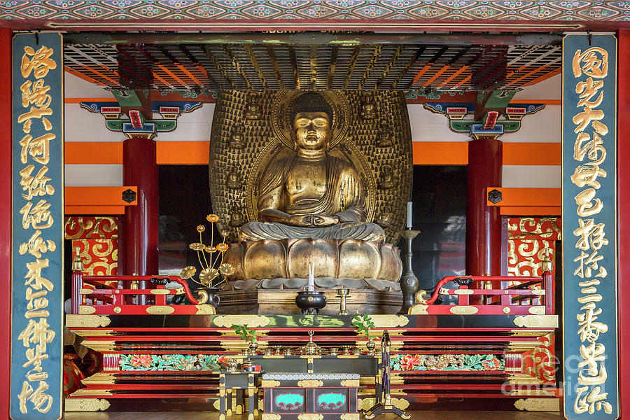 Buddah Photograph - Buddah Statue in Altar at Kiyomizudera by Karen Jorstad