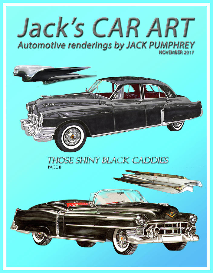Shiny Black Cadillac art Painting by Jack Pumphrey