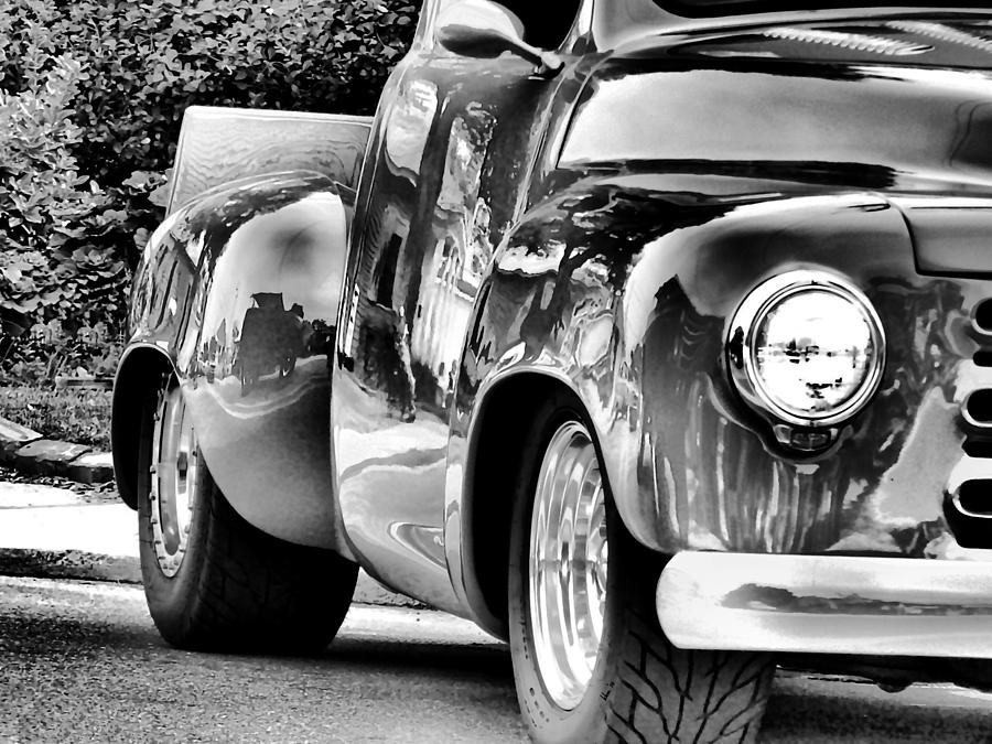 Shiny Chevy In Black And White Photograph by Kathy K McClellan