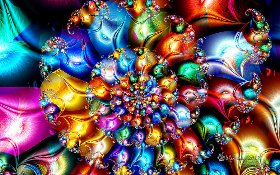 Shiny Jewel Spiral Digital Art by Peggi Wolfe