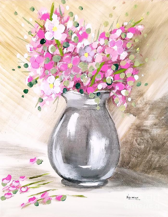 Shiny Silver Vase Painting