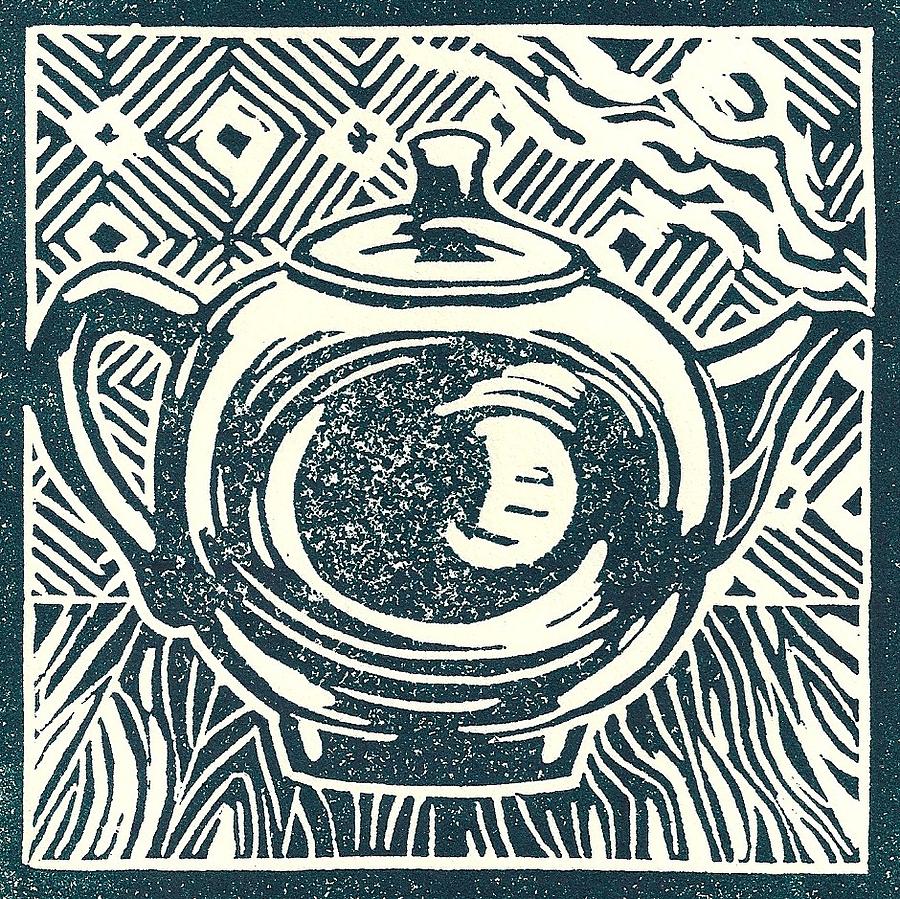 Teapot Drawing - Shiny teapot by Jennifer Harper