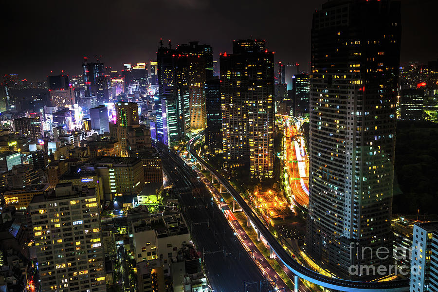 Shiodome skyline Tokyo Photograph by Benny Marty