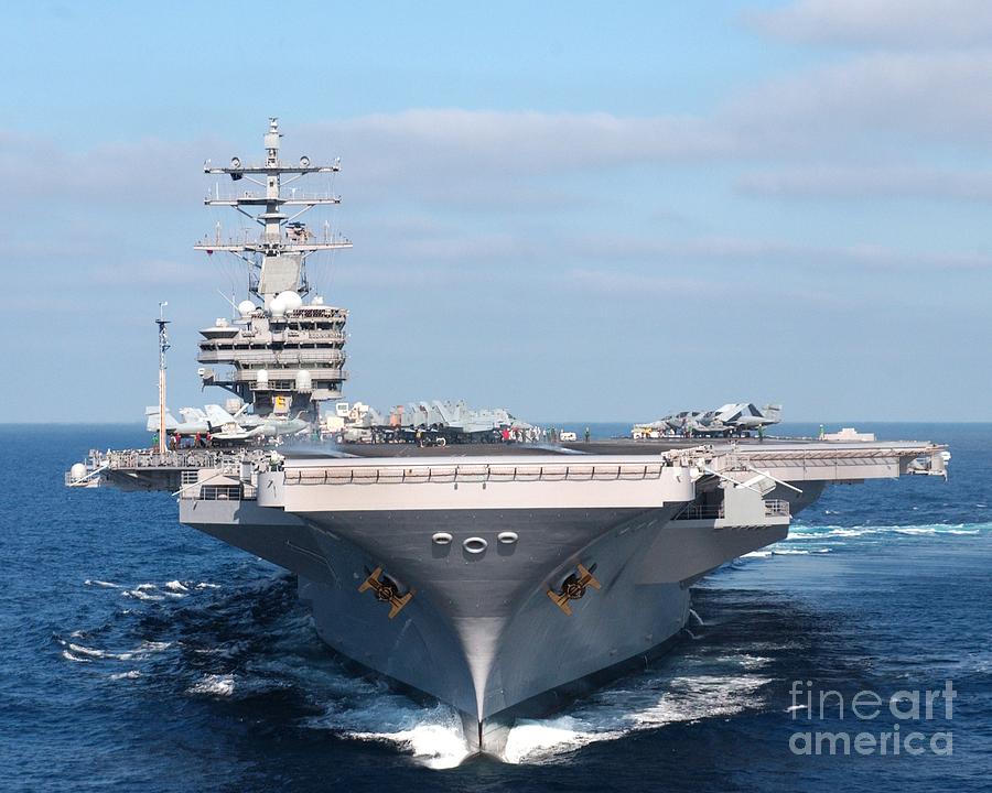 Ship-aircraft-carrier-us-navy Painting by Celestial Images