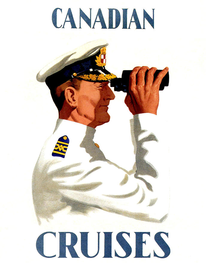 Ship Captain on Binoculars Painting by Long Shot