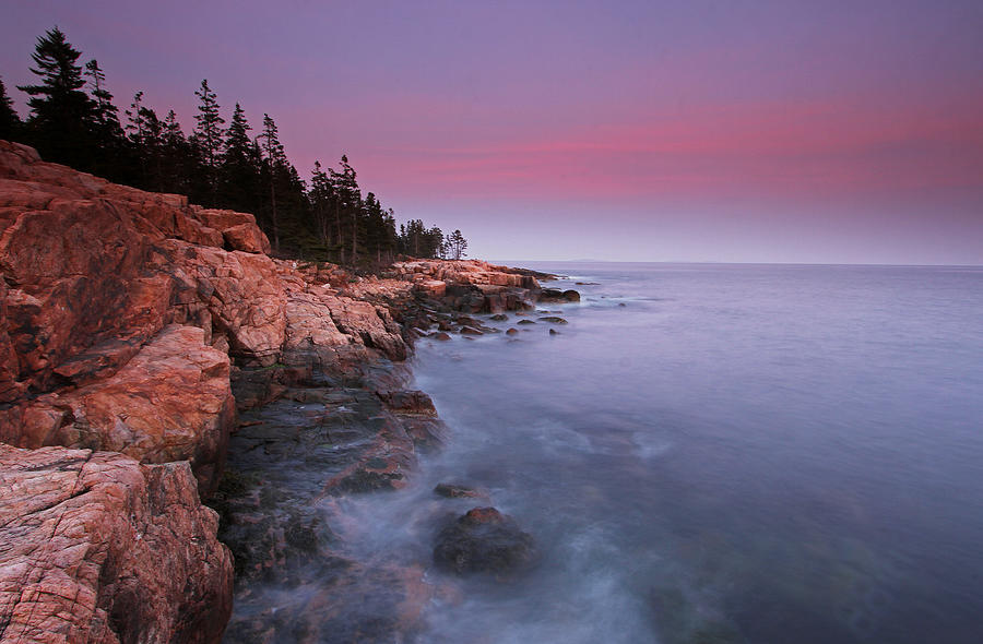 Ship Harbor Sunset in Maine Acadia National Park Photograph by Juergen Roth