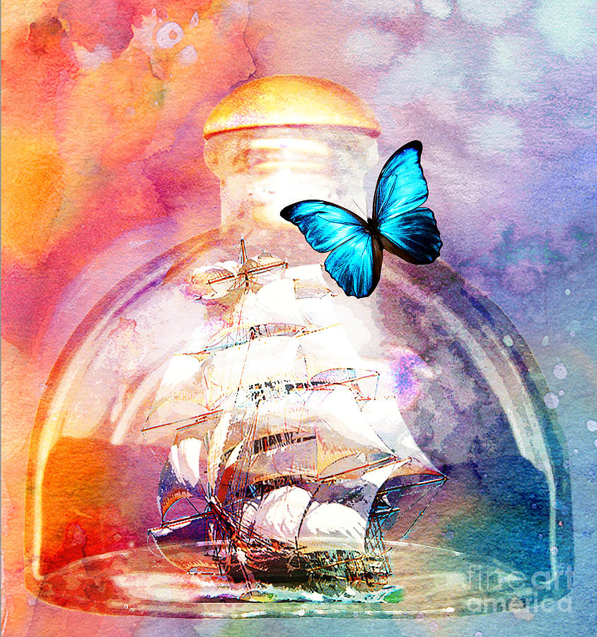 Ship In A Bottle Mixed Media By Tammera Malicki Wong