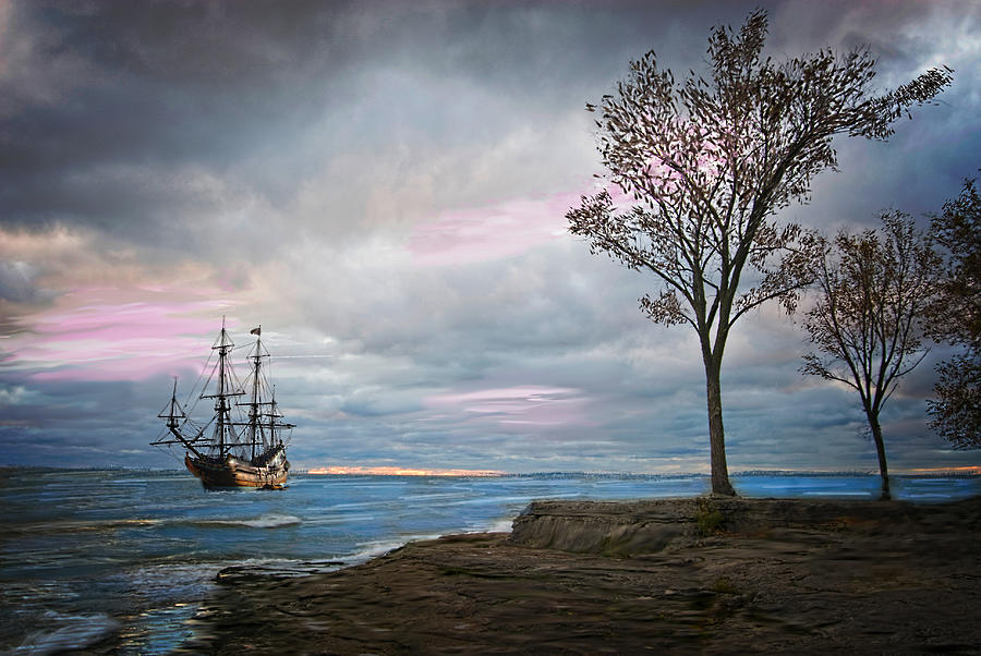 Ship in a Storm Photograph by Mary Timman