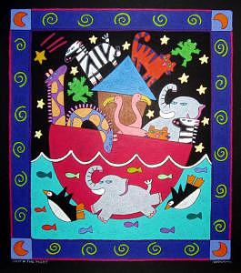 Noah's Ark Painting - Ship In The Night by Nancy Coffelt Noah's Ark Painting - Ship In The Night by Nancy Coffelt