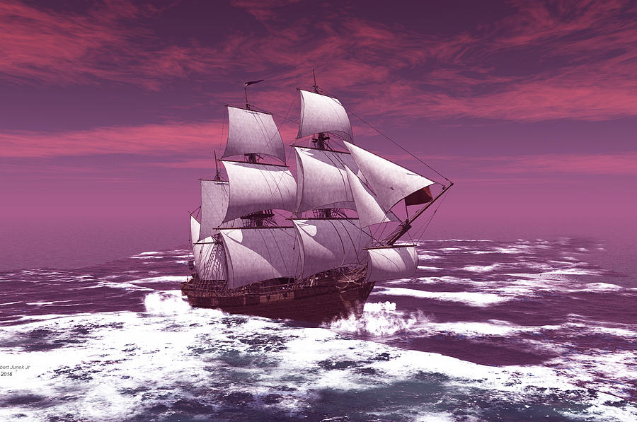 The sailing ship Digital Art by John Junek