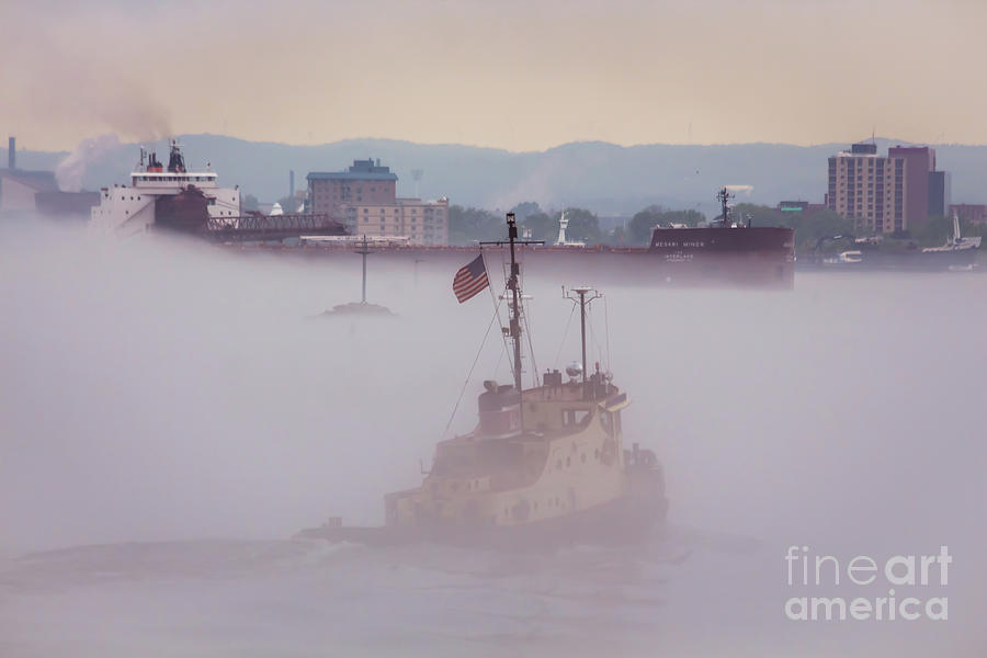 Ship Mesabi Miner Fog Sault Michigan -8759 Photograph by Norris Seward