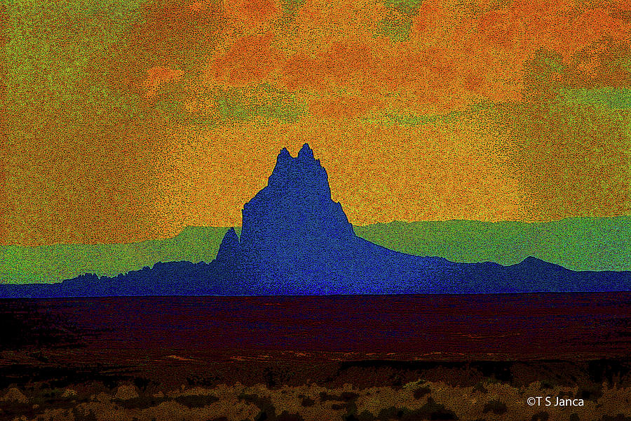 Ship Rock New Mexico Digital Art by Tom Janca