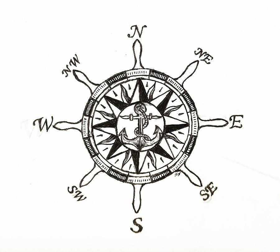 ship wheel sketch