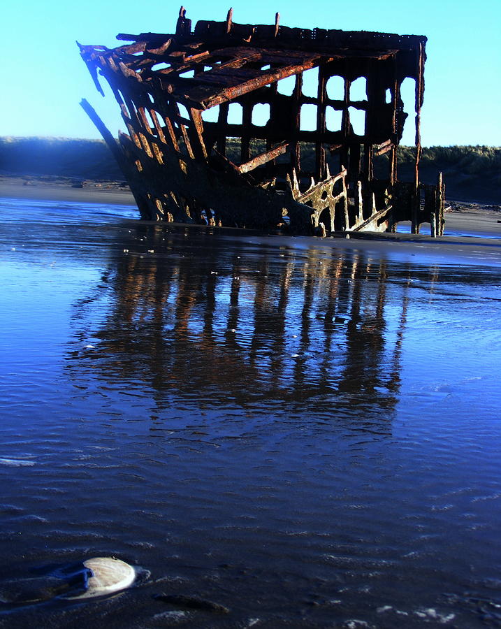 Nature Photograph - Ship Wreck at Fort Stevens Park Oregon by Steve Patton