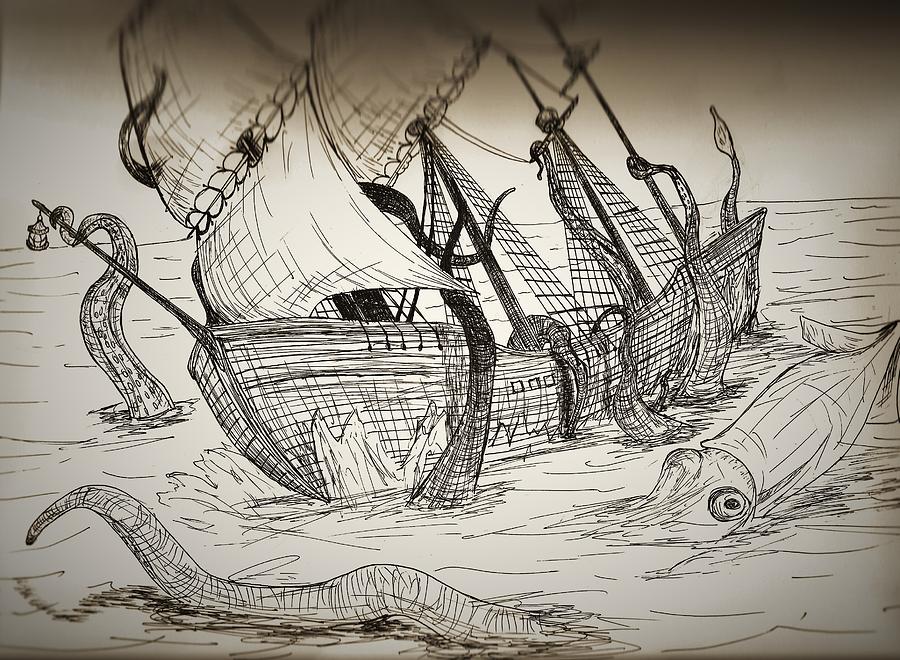 Ship Wreck Drawing by Shane Silva Pixels