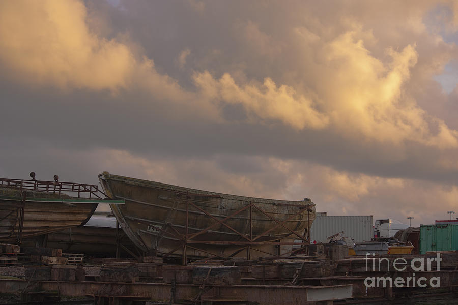 Sunset Photograph - Ship Yard by Terri Waters