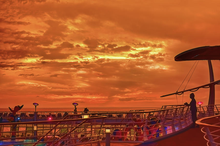 Shipboard Sunset Photograph by John M Bailey