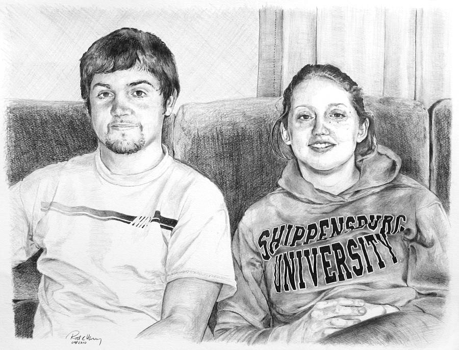 Black And White Drawing - Shippensburg University by Rod Varney