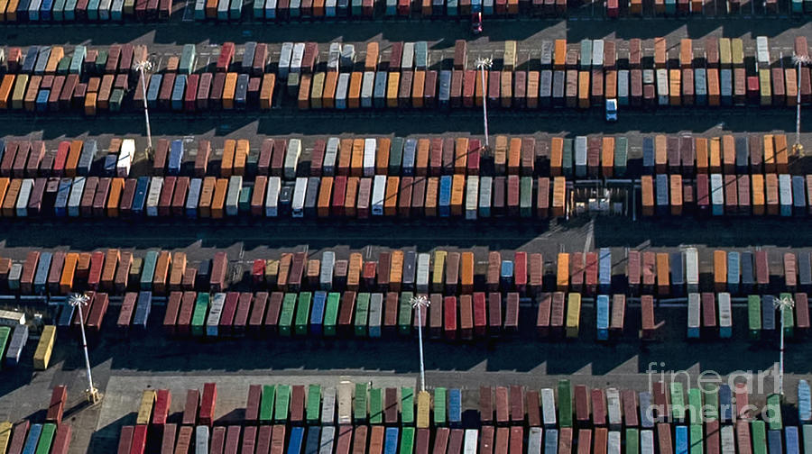 Shipping Containers Aerial Photo Photograph by David Oppenheimer