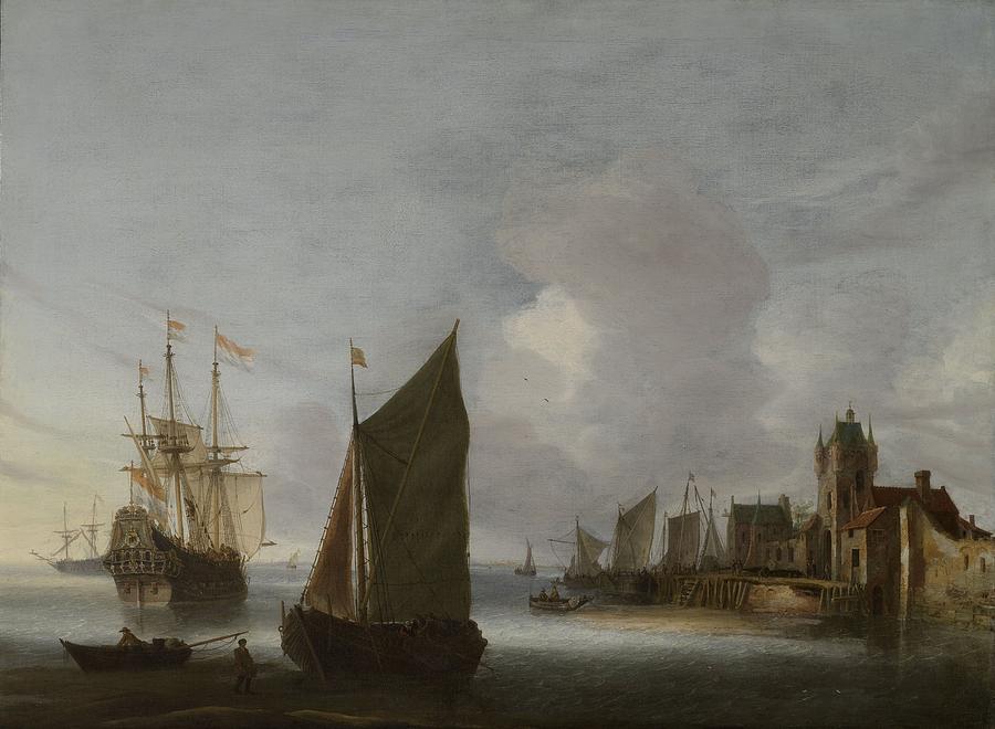 Shipping on the East Schelde near the Zuidhavenpoort Zierikzee Hendrick van Anthonissen, 1640  16 Painting by Celestial Images