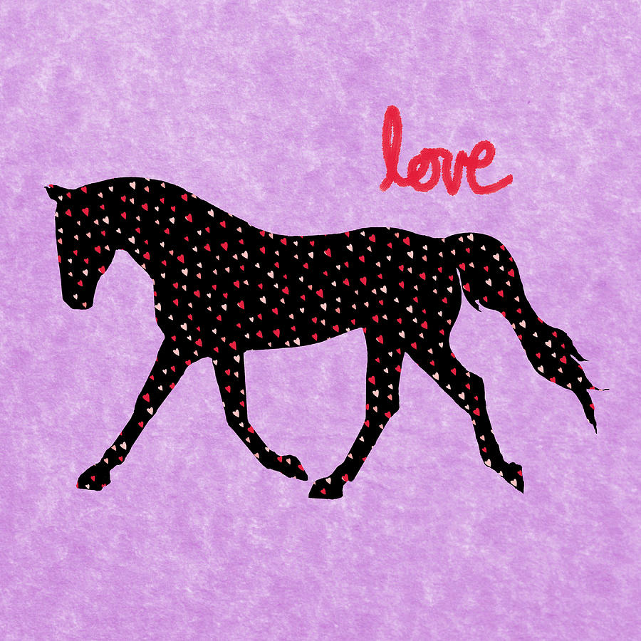 Equestrian Digital Art - Horse, Love And Hearts by Patricia Barmatz Equestrian Digital Art - Horse, Love And Hearts by Patricia Barmatz