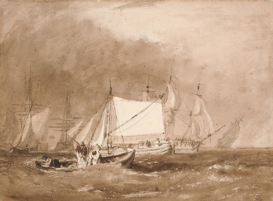 Shipping Scene with Fishermen Painting by Joseph Mallord William Turner
