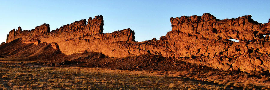 Shiprock Lava Wall 003 panorama Photograph by George Bostian