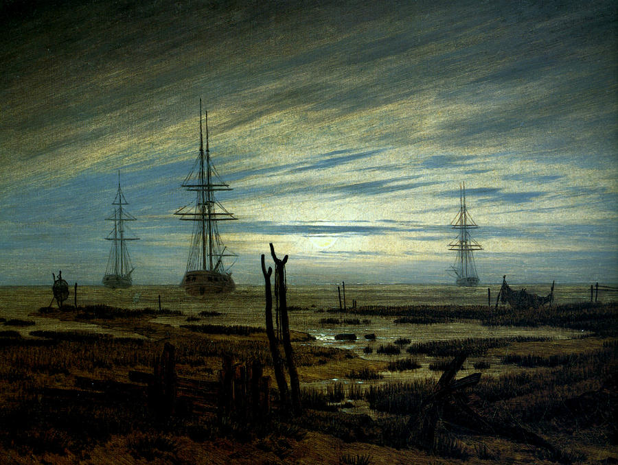 Ships at Anchor Painting by Caspar David Friedrich
