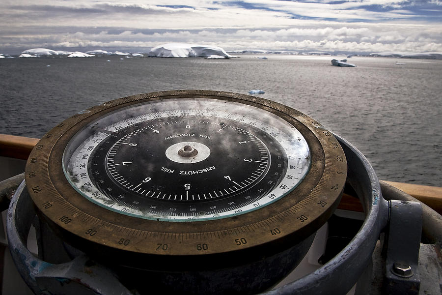 Ship's Compass in Antarctica Photograph by David Schroeder - Pixels