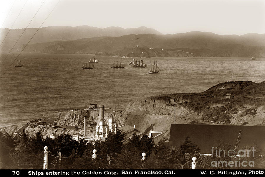 San Francisco Photograph - Ships entering the Golden Gate San Francisco 1896 by Monterey County Historical Society