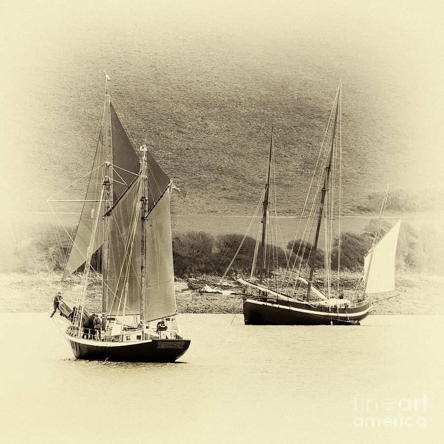 Ships In Sepia Photograph by Linsey Williams