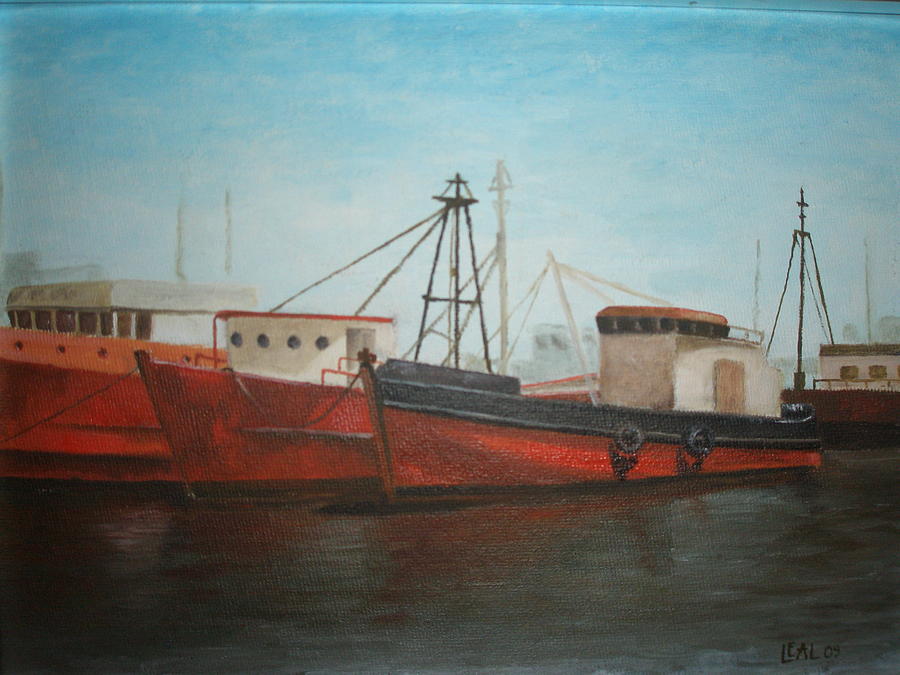Boat Painting - Ships by Maria Eugenia Leal