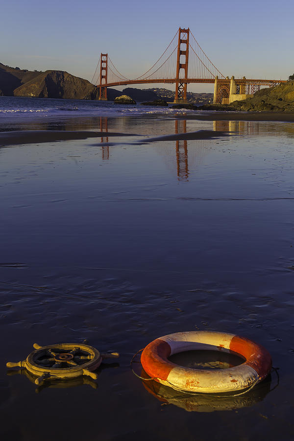 San Francisco Photograph - Ships Wheel And Life Ring by Garry Gay