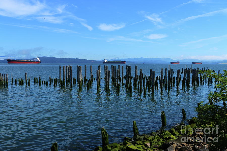 Shiptraffic on Columbia River Photograph by Christiane Schulze Art And Photography