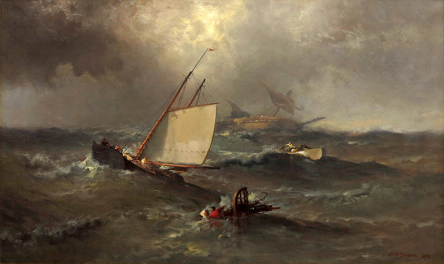 Shipwreck and Rescue Painting by Franklin Dullin Briscoe