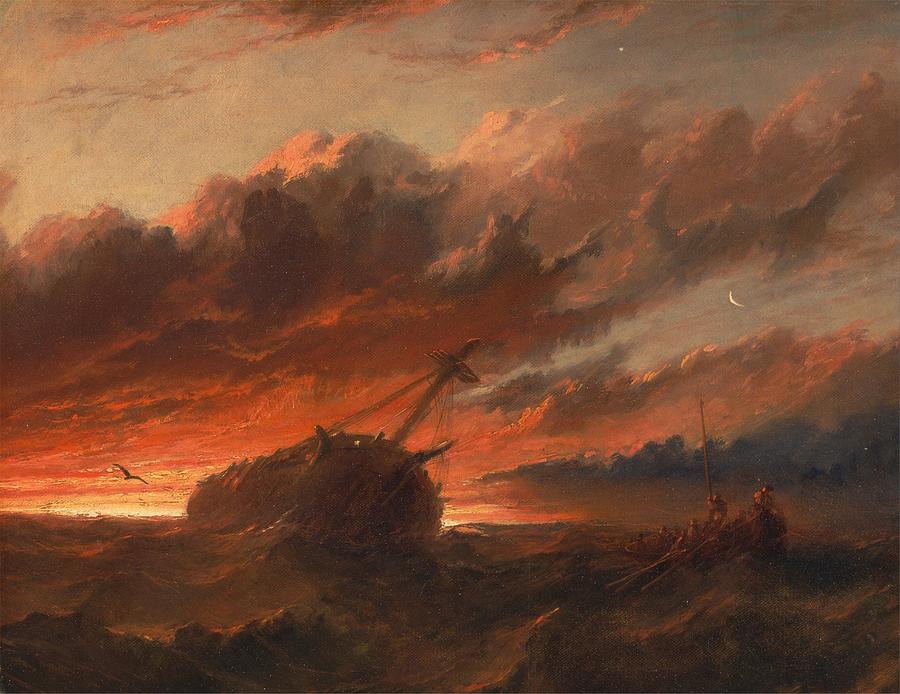 Shipwreck by Francis Danby, circa 1850 Painting by Celestial Images