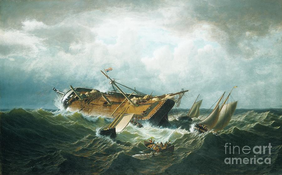 Sea Painting - Shipwreck off Nantucket by MotionAge Designs