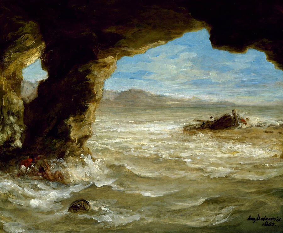 Shipwreck on the Coast, from 1862 Painting by Eugene Delacroix