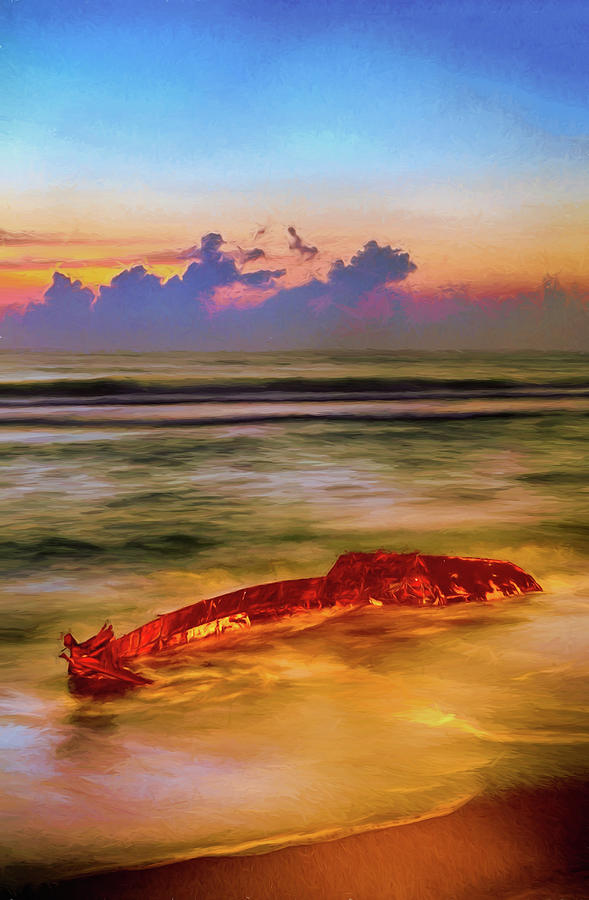 Shipwreck on the Outer Banks the End AP Painting by Dan Carmichael
