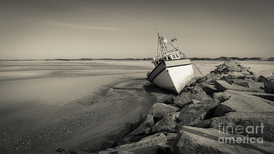 Shipwreck Provincetown Breakwater Cape Cod MA Photograph by Edward Fielding