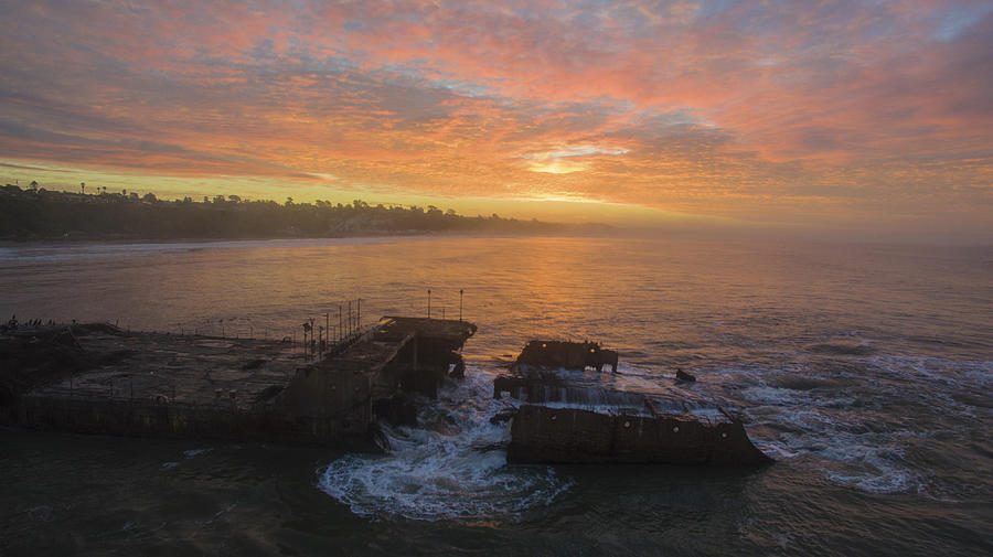 Architecture Photograph - Shipwreck Sunrise by David Levy