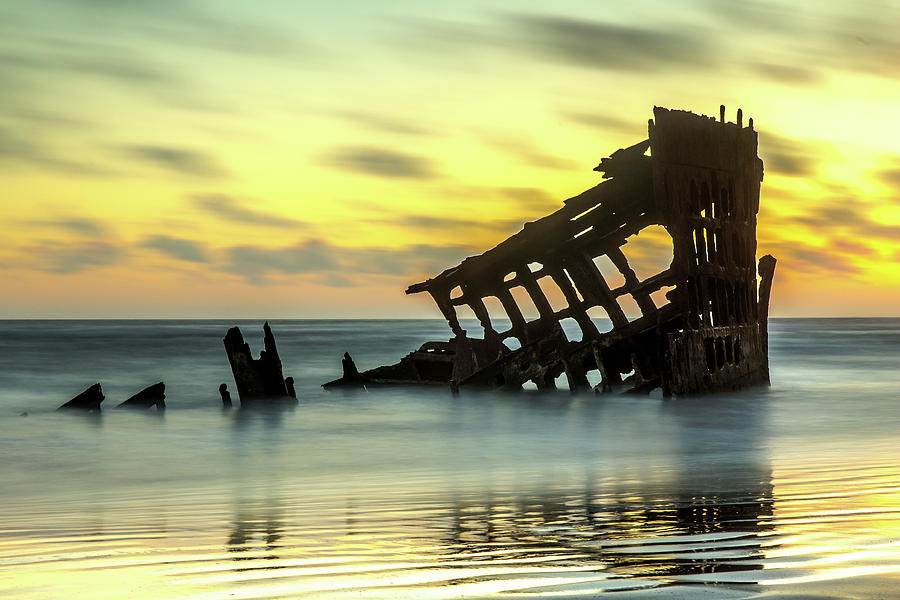 Shipwreck Sunset Photograph by Alex Baker