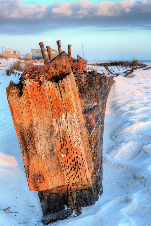 Landmark Photograph - Shipwrecked in Fort Morgan by JC Findley