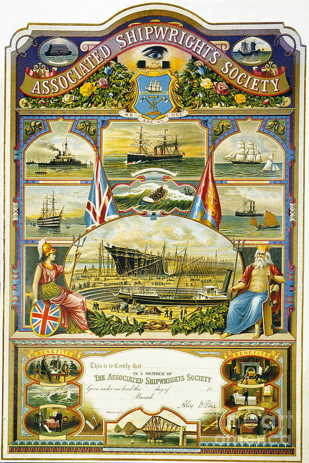 Shipwright Certificate Painting by Granger
