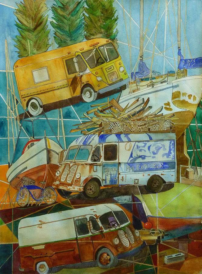 Shipyard Transport Painting by Karen Merry