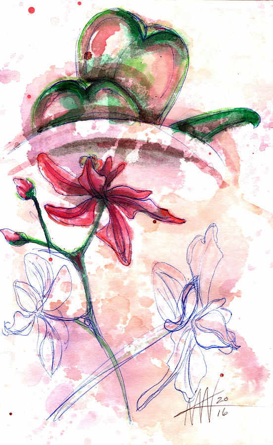 Shiraz Orchid II Painting by Ashley Kujan