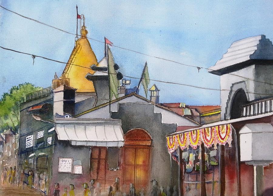 Sai Baba, Watercolor, Paint, Wet Ink, Sai Baba Samadhi Mandir