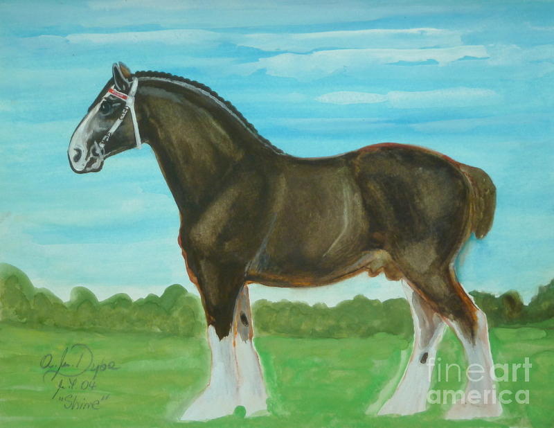 Shire Horse Painting by Anna Folkartanna Maciejewska-Dyba - Fine Art ...