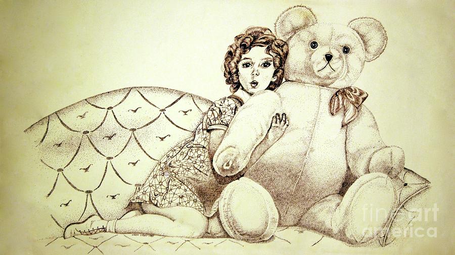 Shirley Temple Drawing by Linda Simon