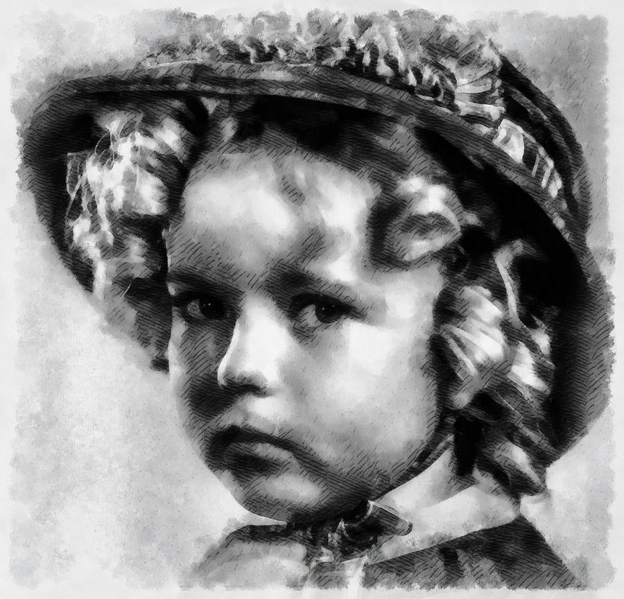 Shirley Temple Vintage Actress Painting